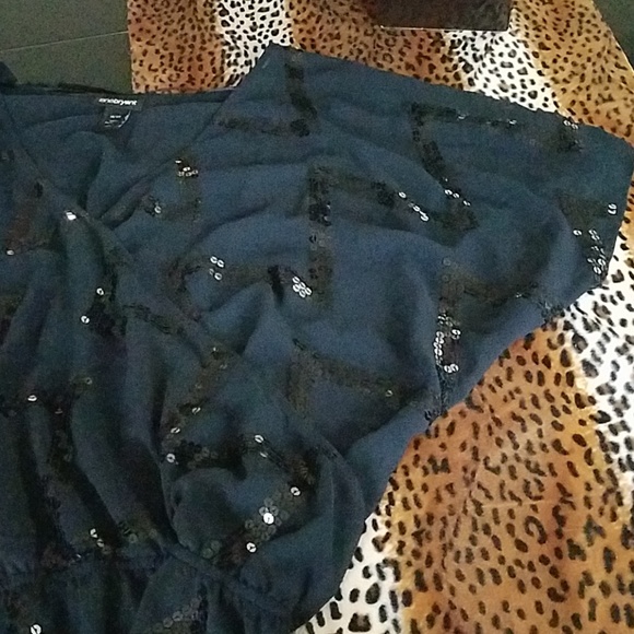 Black sheer with sequin blouse - Picture 3 of 5